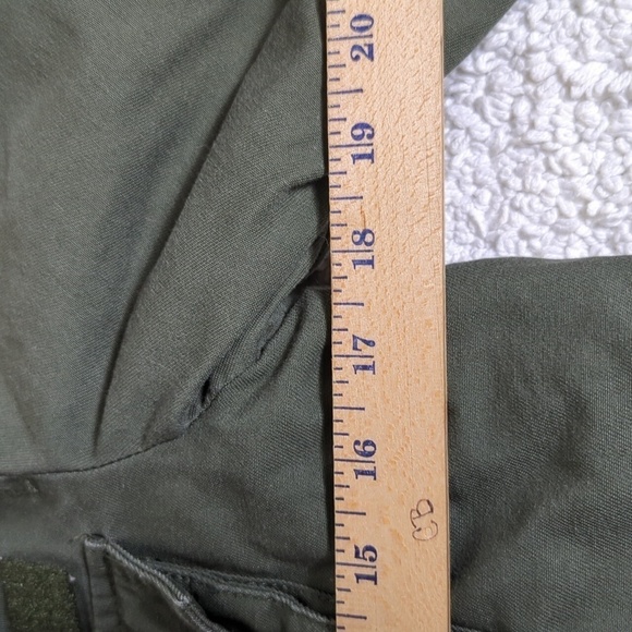 H&M Army Green Coat Faux Fur Collar Womens 0 Olive Green Jacket - Picture 12 of 15